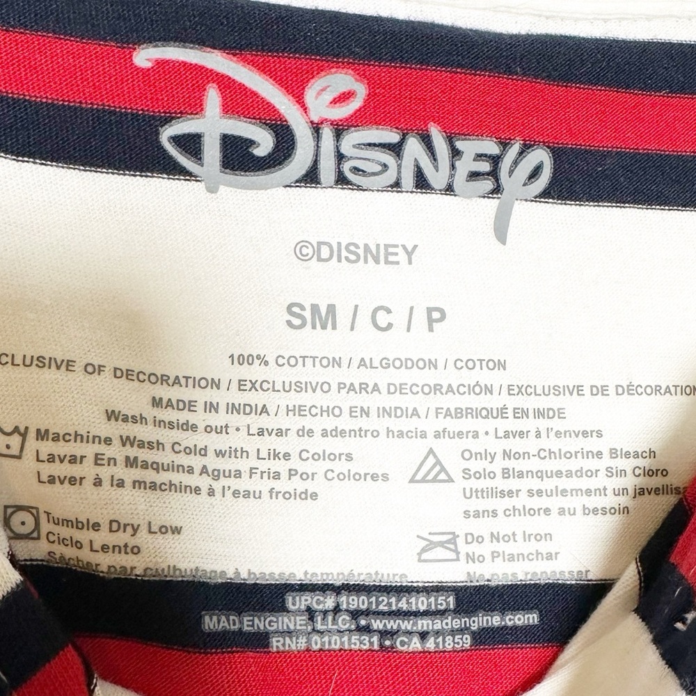 Disney Cropped Polo Shirt Collared Long Sleeve Size Small Striped Preppy 90’s - Picture 5 of 5